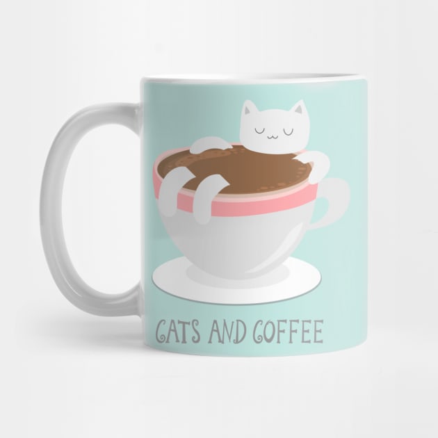 lazy cat, coffee and latte by FungibleDesign